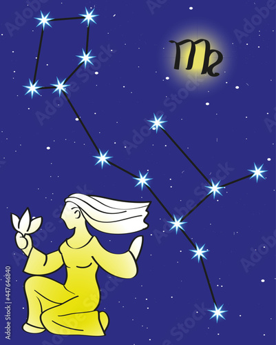 Virgo zodiac sing celestial stars constellation