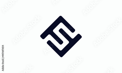 Modern Trendy Minimal Monogram FS and SF F or S Square Shaped Business Brands Initial Based letter Icon Logo