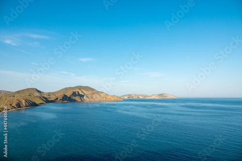Crimea peninsula. Koktebel. Cape Hameleon. Coastline of the Black sea summer
