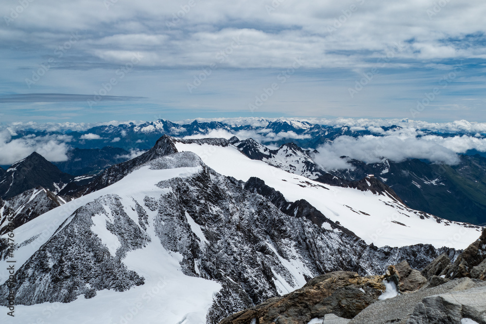 alpine landscape in austria summer climbing zuclerhuttl mountain