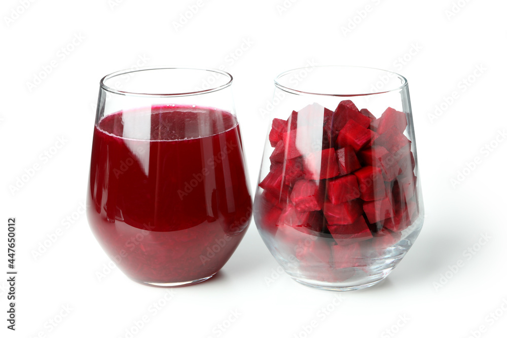 Fresh beetroot smoothie isolated on white background Fresh beetroot smoothie isolated on white background