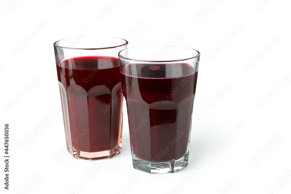 Fresh beetroot smoothie isolated on white background Fresh beetroot smoothie isolated on white background