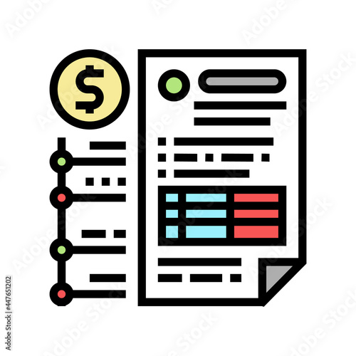 providing information on cash flow color icon vector. providing information on cash flow sign. isolated symbol illustration