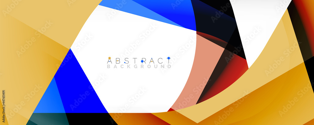 Geometric abstract background - multicolored abstract shapes on white. Vector Illustration For Wallpaper, Banner, Background, Landing Page Geometric abstract background - multicolored abstract shapes on white. Vector Illustration For Wallpaper, Banner, Background, Landing Page