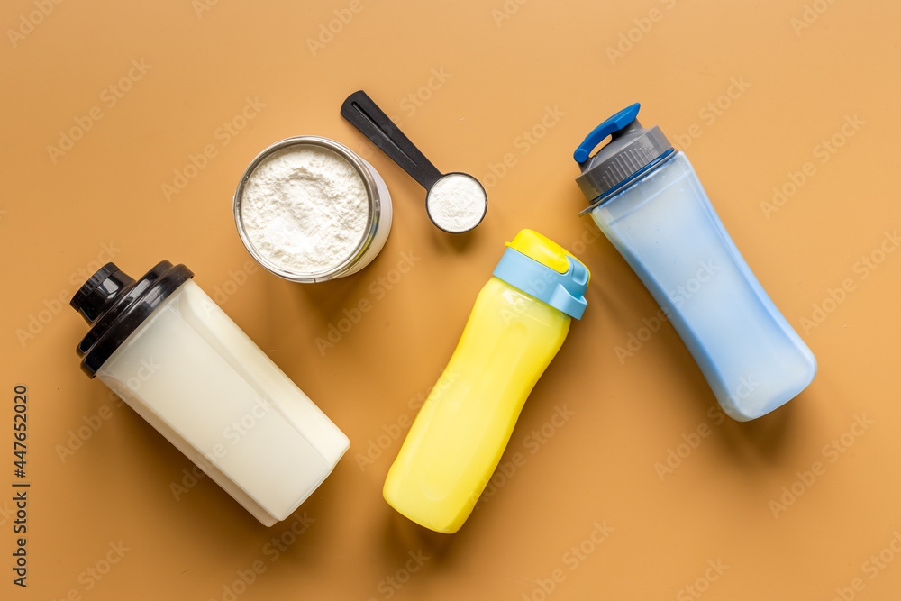 Shaker And Protein Powder Stock Photo - Download Image Now