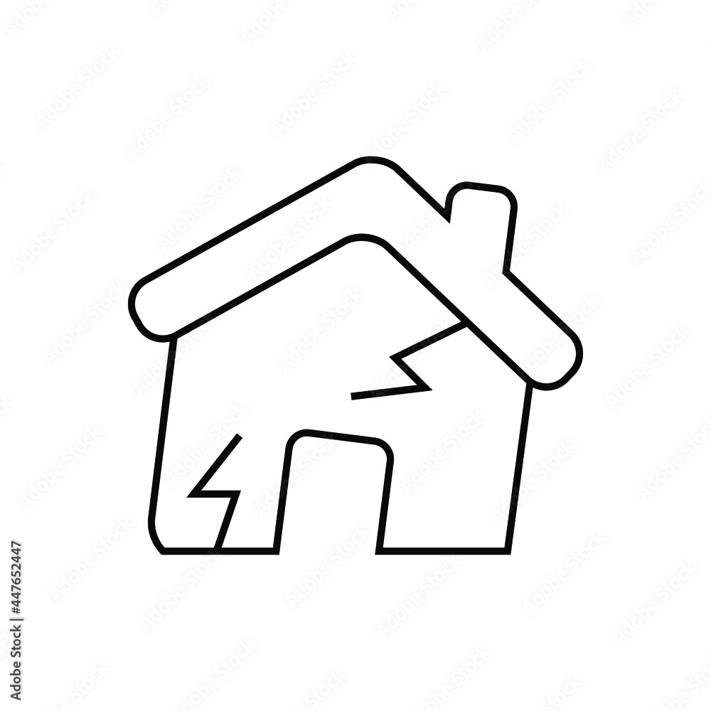 Fototapeta premium Home earthquake icon