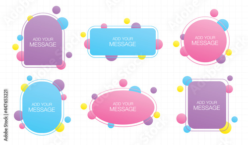 cute and fun banner header graphic elements vector set in pastel color style for adding your text 