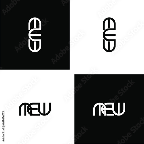 mew initial monogram logo design