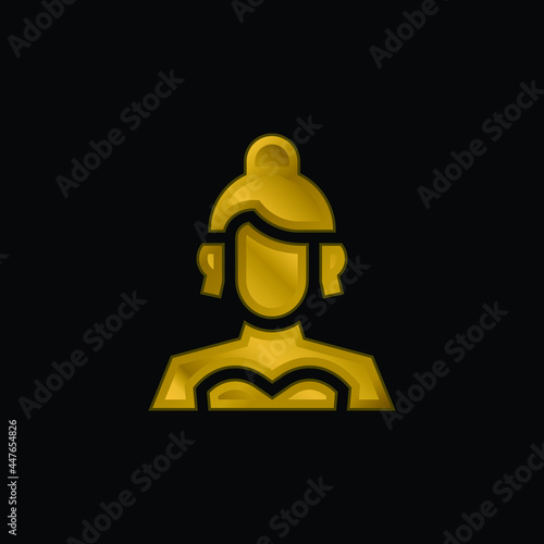 Actress gold plated metalic icon or logo vector