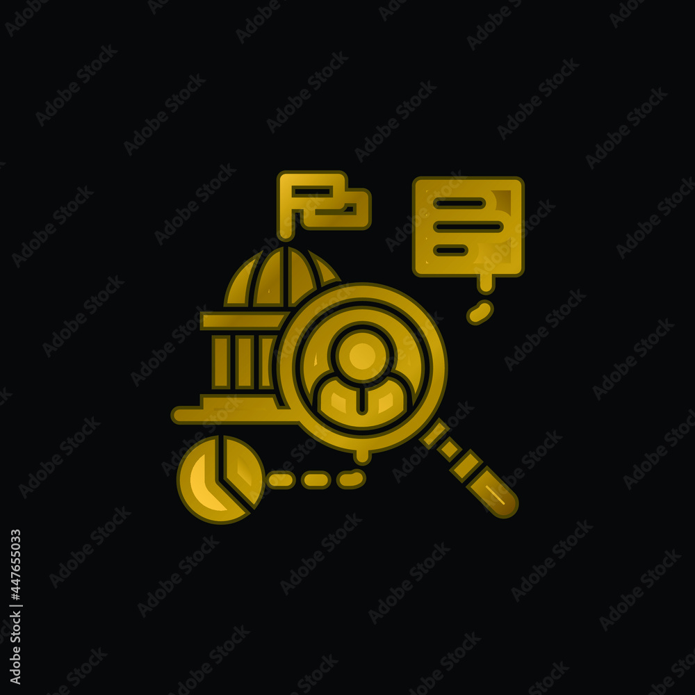 Obraz premium Analytics gold plated metalic icon or logo vector