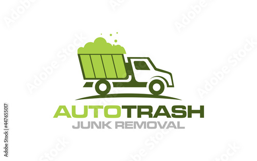 Illustration vector graphic of junk removal solution services logo design template photo