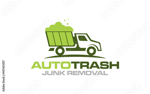 Illustration vector graphic of junk removal solution services logo design template