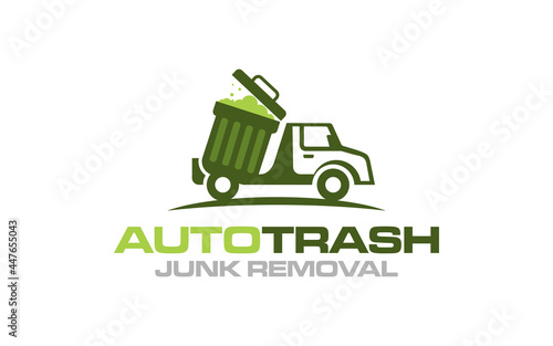 Illustration vector graphic of junk removal solution services logo design template