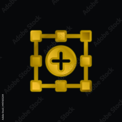Add Selection gold plated metalic icon or logo vector