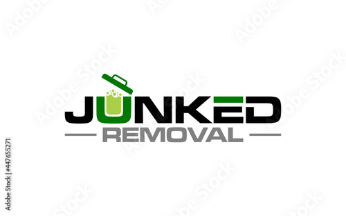 Illustration vector graphic of junk removal solution services logo design template