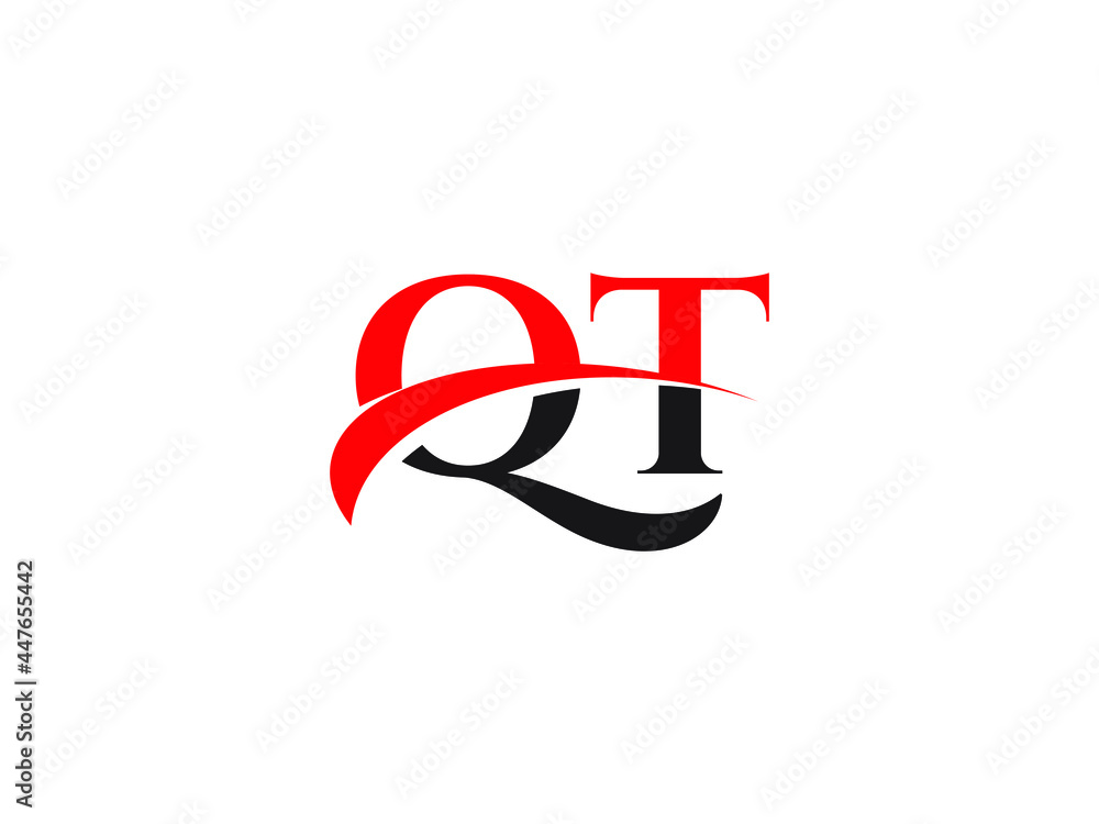 Obraz premium QT Letter Initial Logo Design Template