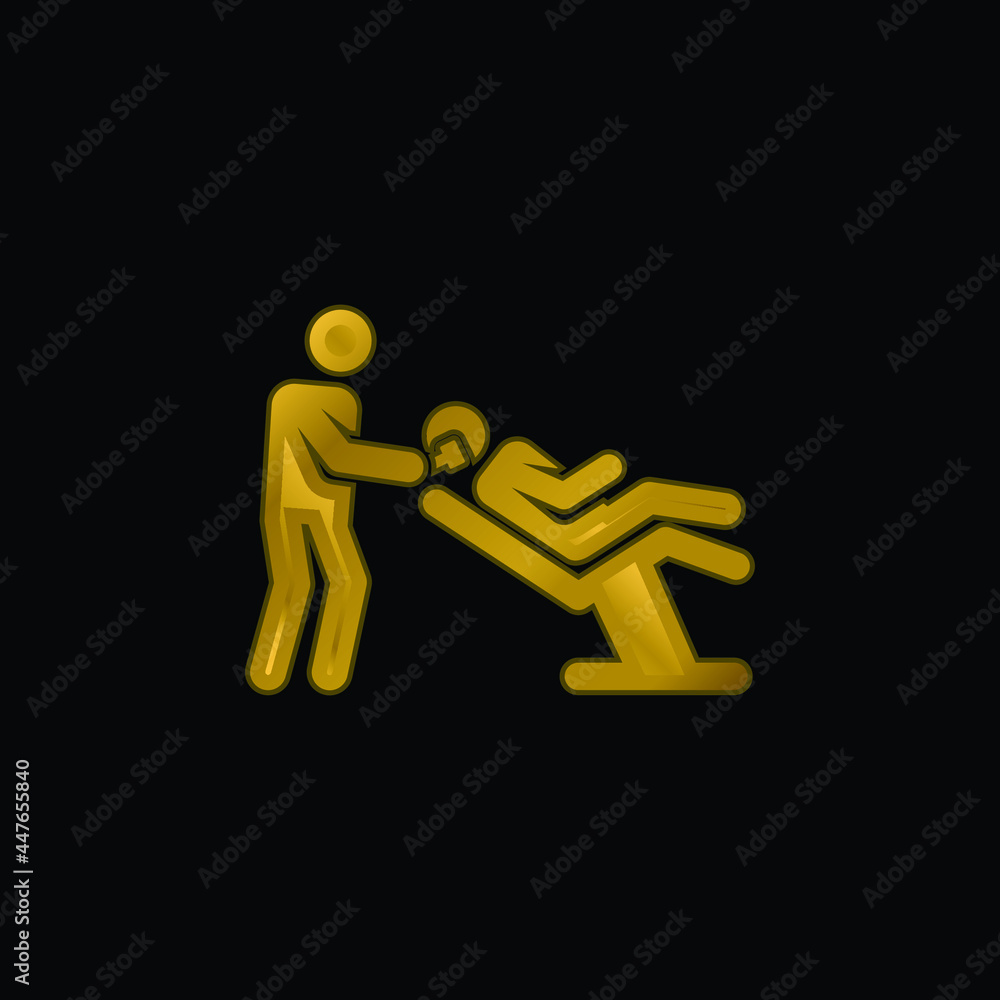 Barber gold plated metalic icon or logo vector Barber gold plated metalic icon or logo vector