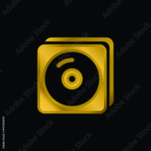 Album gold plated metalic icon or logo vector