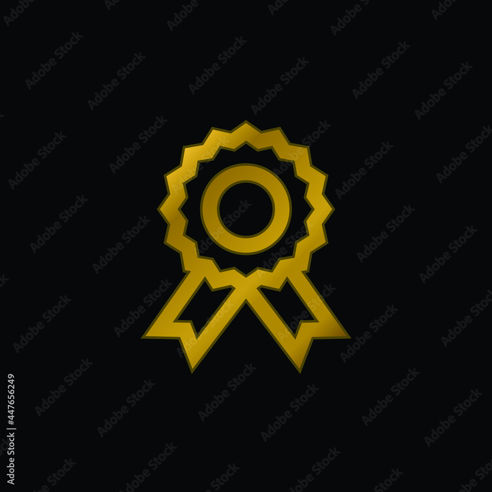 Badge gold plated metalic icon or logo vector Badge gold plated metalic icon or logo vector
