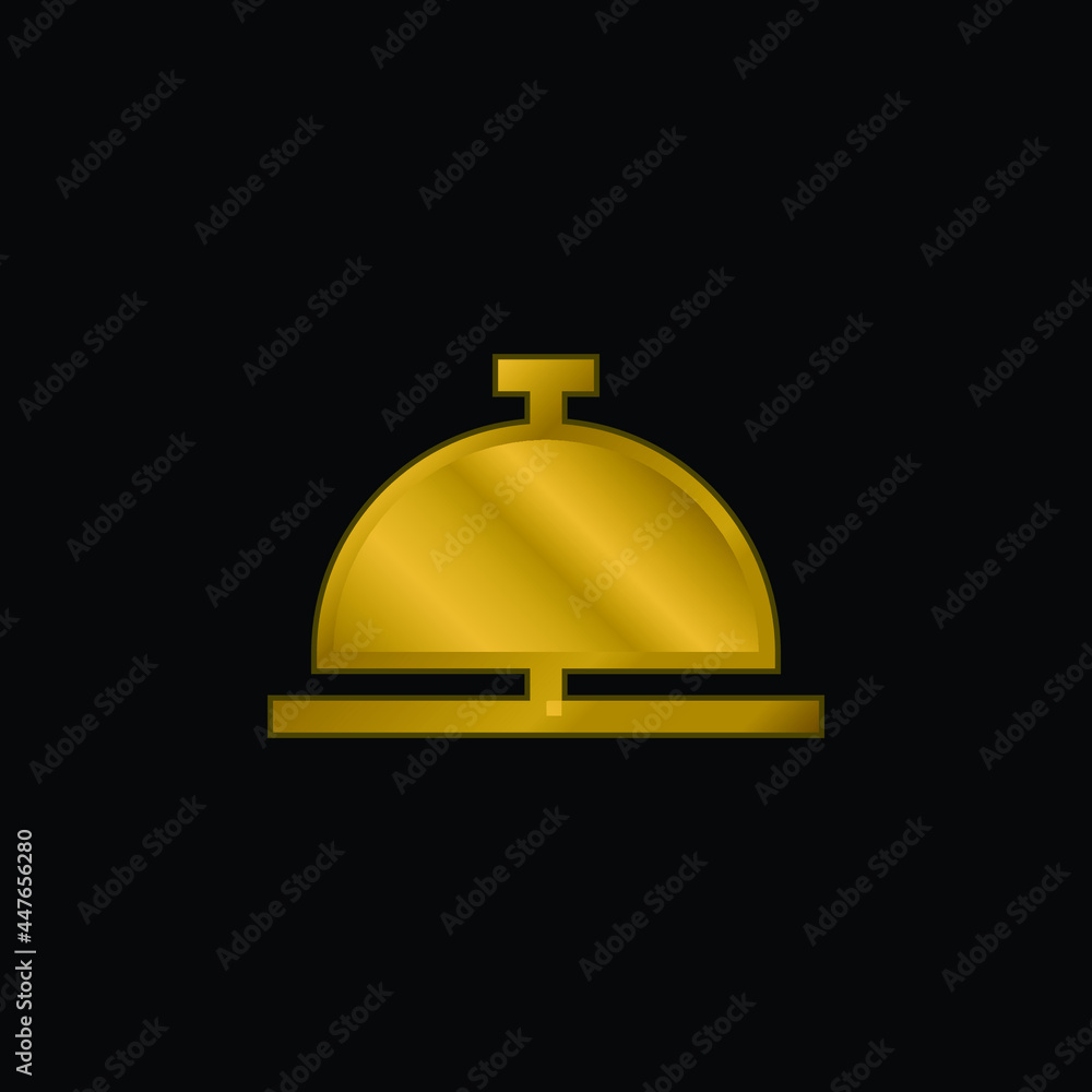 Bell gold plated metalic icon or logo vector Bell gold plated metalic icon or logo vector