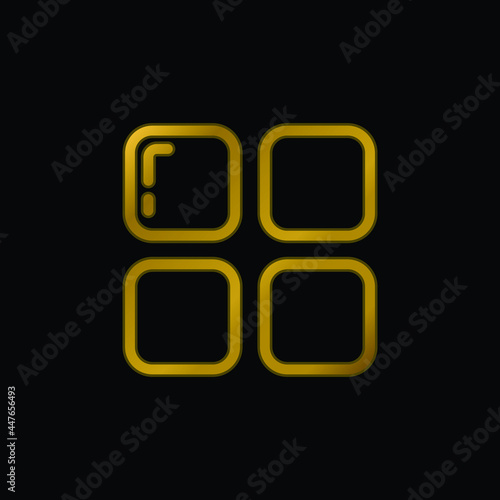 Apps gold plated metalic icon or logo vector