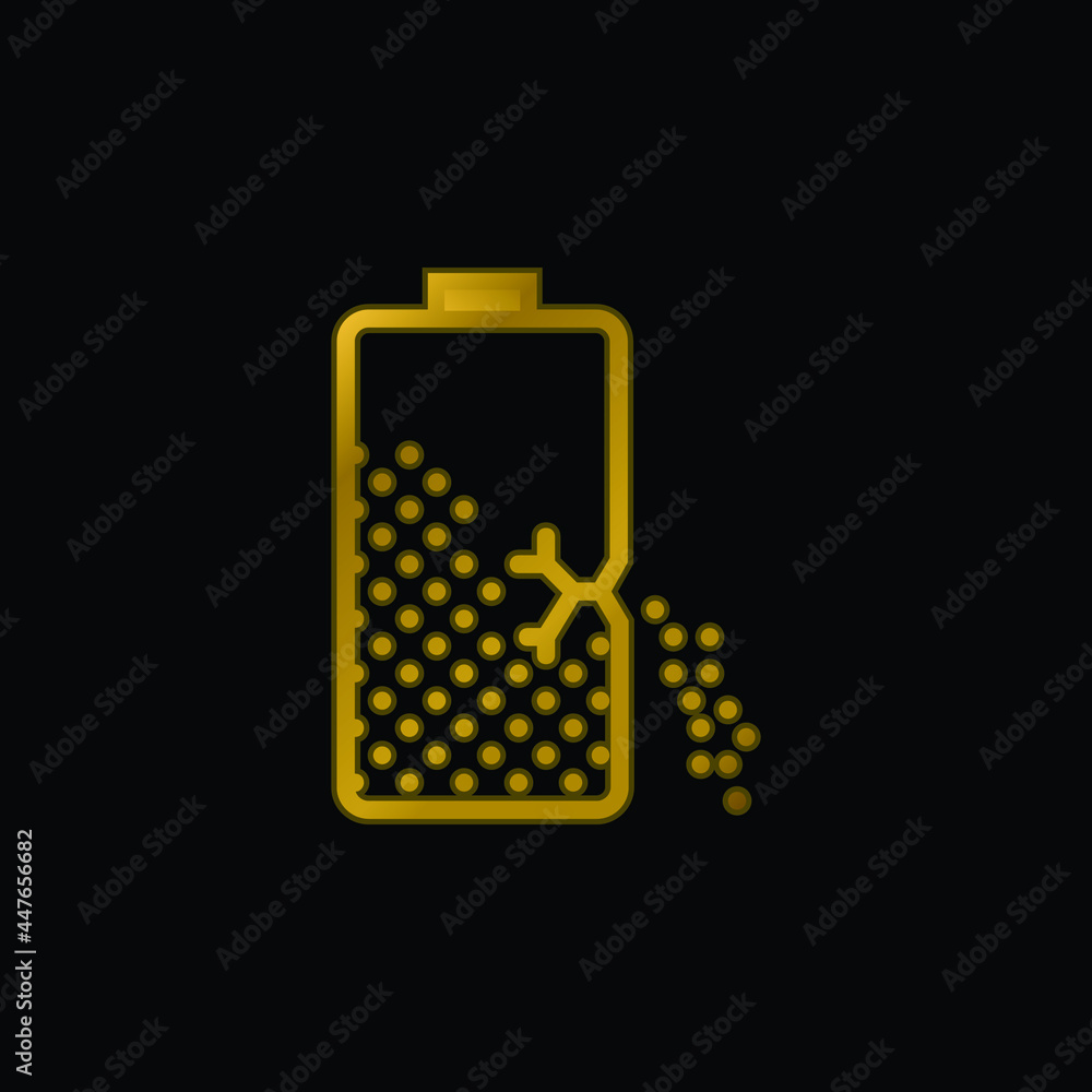 Obraz premium Battery gold plated metalic icon or logo vector