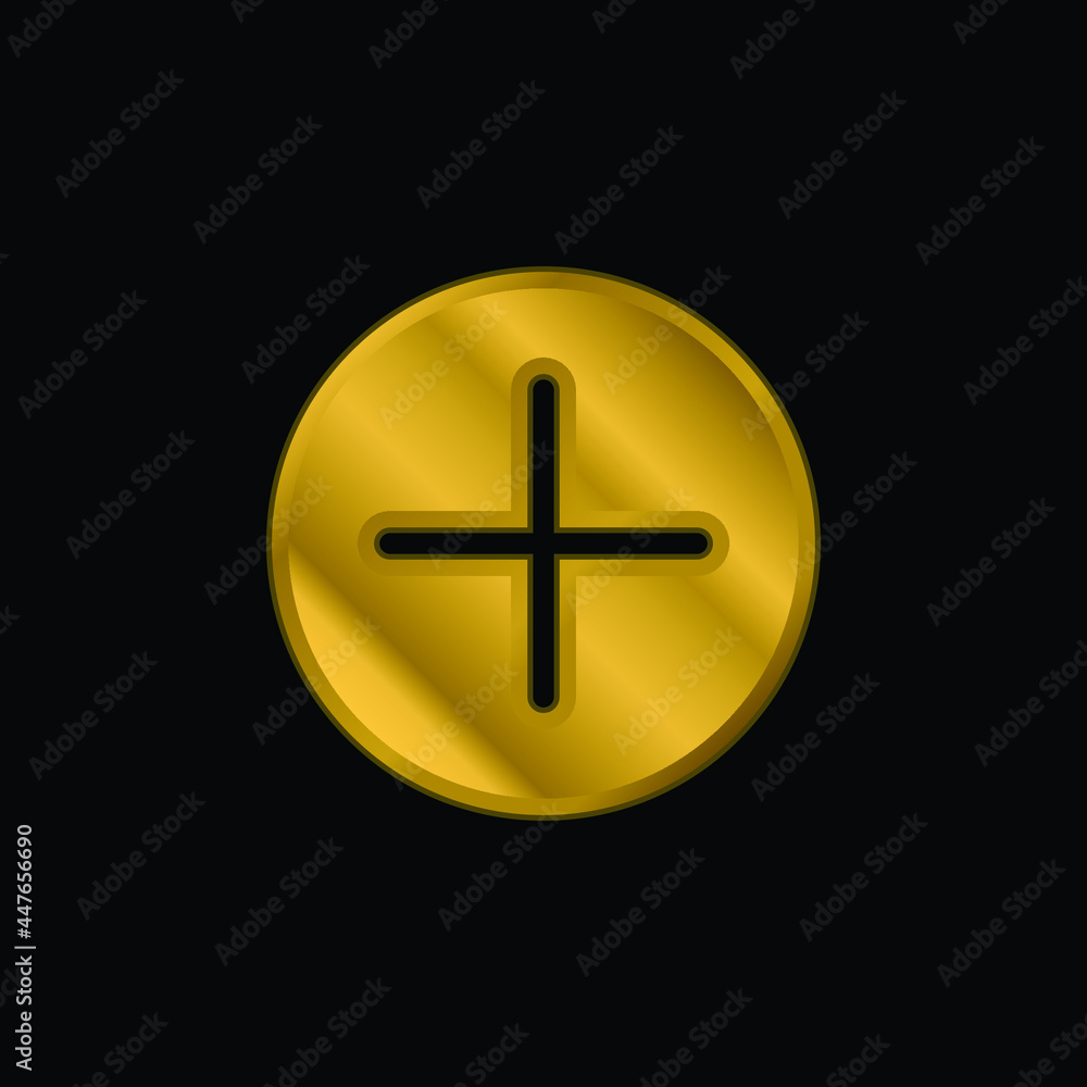 Add gold plated metalic icon or logo vector Add gold plated metalic icon or logo vector