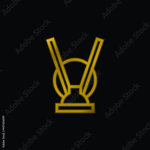 Antenna gold plated metalic icon or logo vector