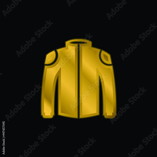 Black Jacket gold plated metalic icon or logo vector