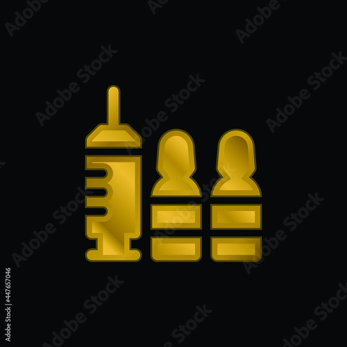 Botox gold plated metalic icon or logo vector