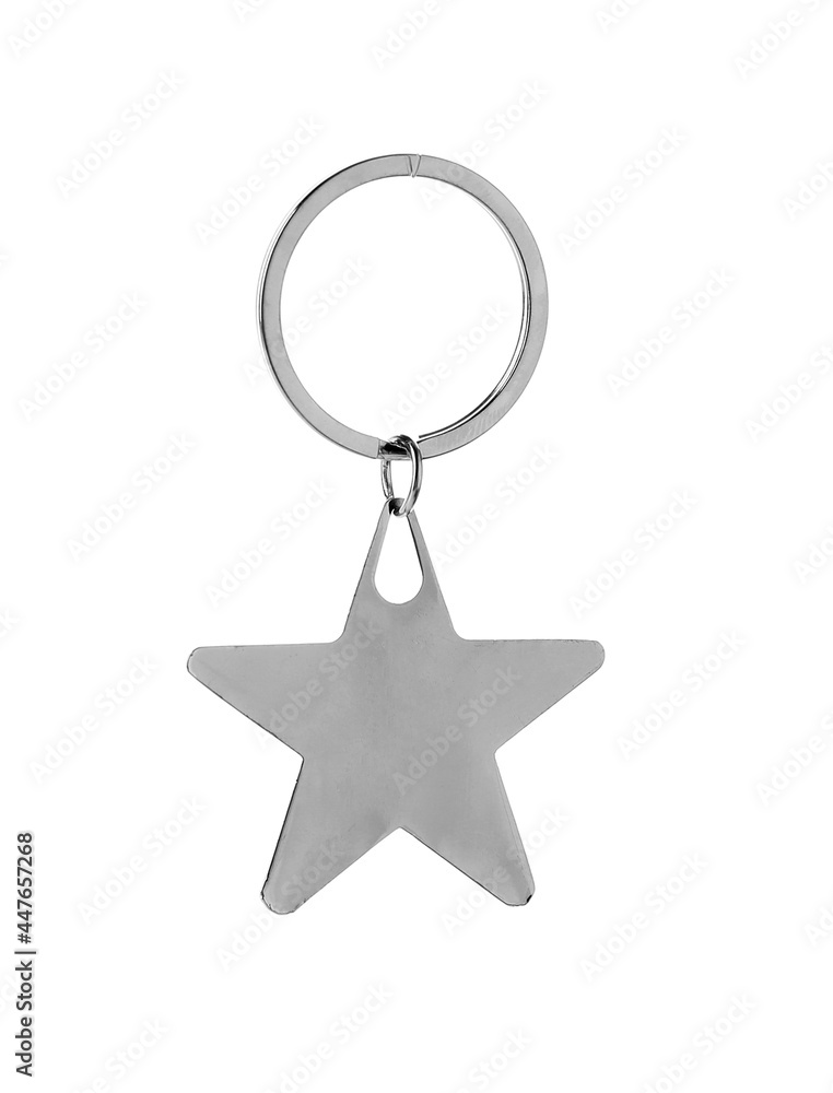 Star shape keychain on white background Star shape keychain on white background