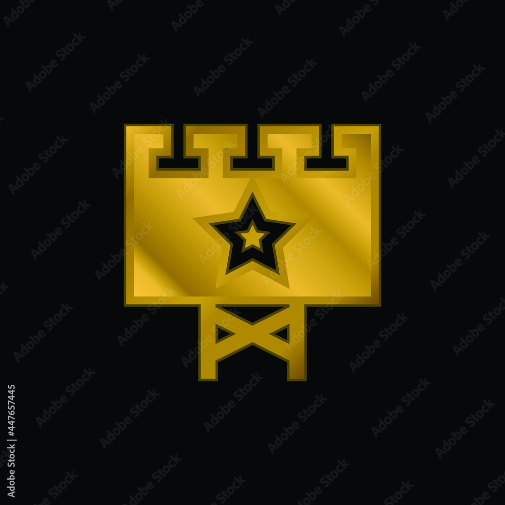 Billboard gold plated metalic icon or logo vector Billboard gold plated metalic icon or logo vector