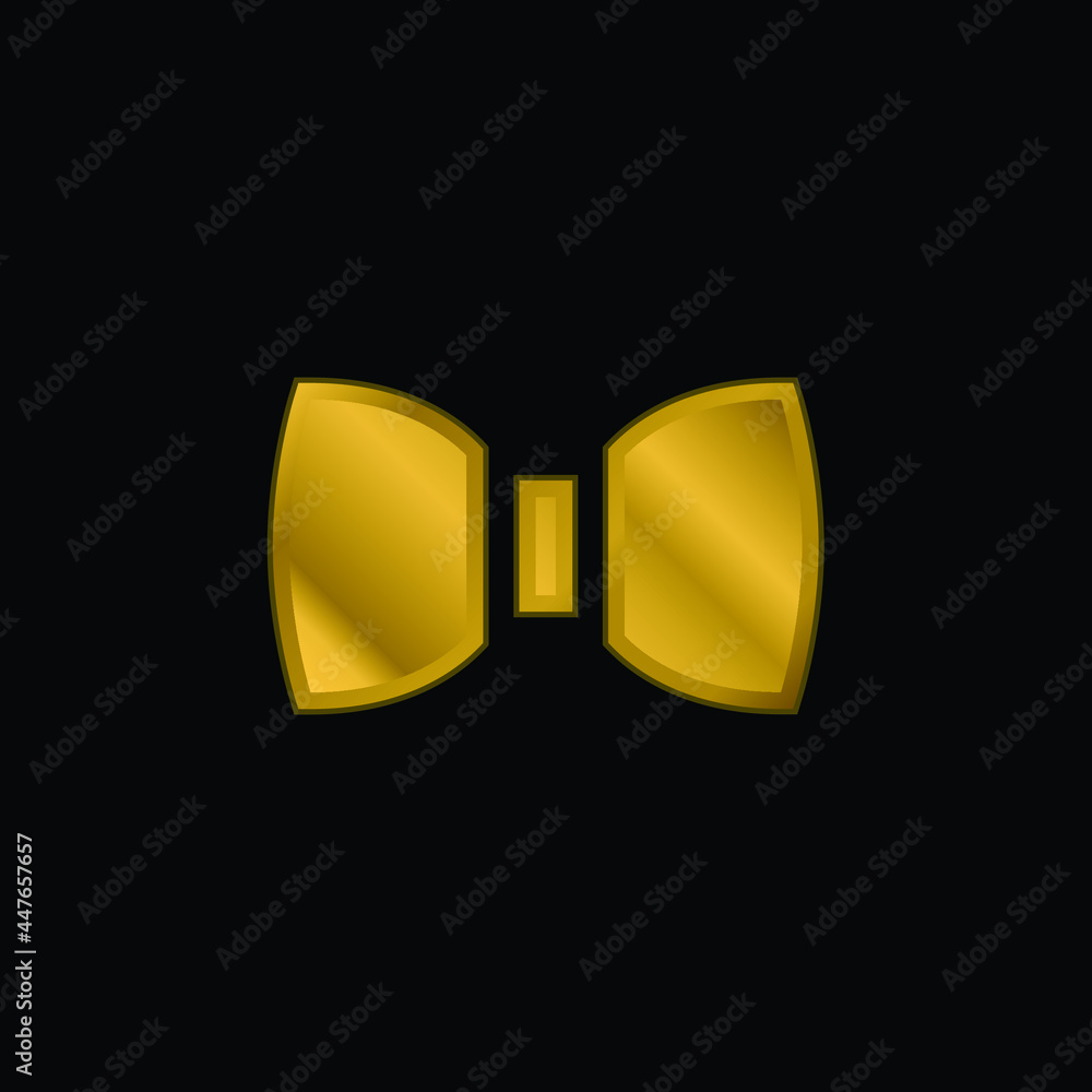 Bow Tie gold plated metalic icon or logo vector Bow Tie gold plated metalic icon or logo vector