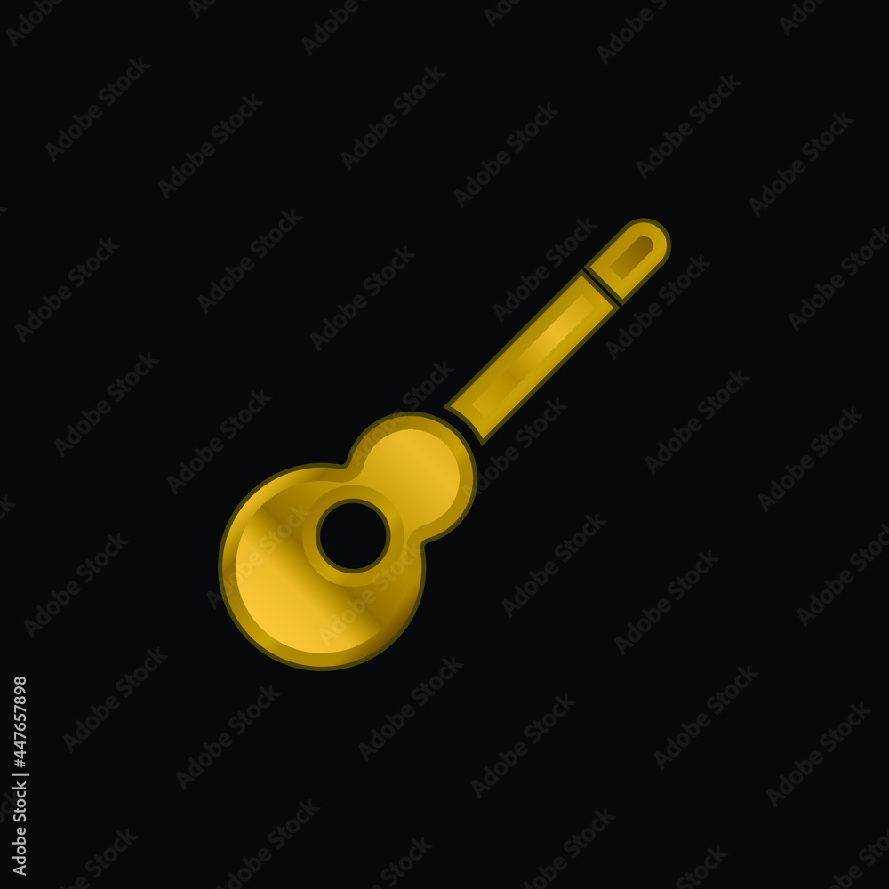 Acoustic Guitar gold plated metalic icon or logo vector Acoustic Guitar gold plated metalic icon or logo vector