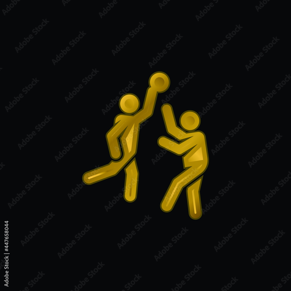 Basketball gold plated metalic icon or logo vector Basketball gold plated metalic icon or logo vector