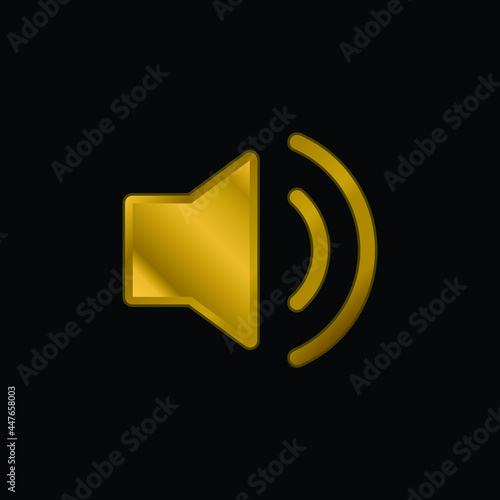Audio gold plated metalic icon or logo vector