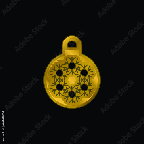 Bauble gold plated metalic icon or logo vector