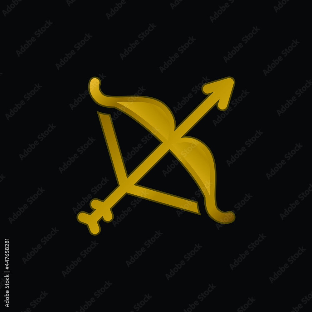 Artemis gold plated metalic icon or logo vector Artemis gold plated metalic icon or logo vector