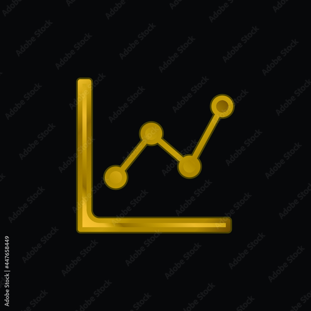 Analytics gold plated metalic icon or logo vector Analytics gold plated metalic icon or logo vector