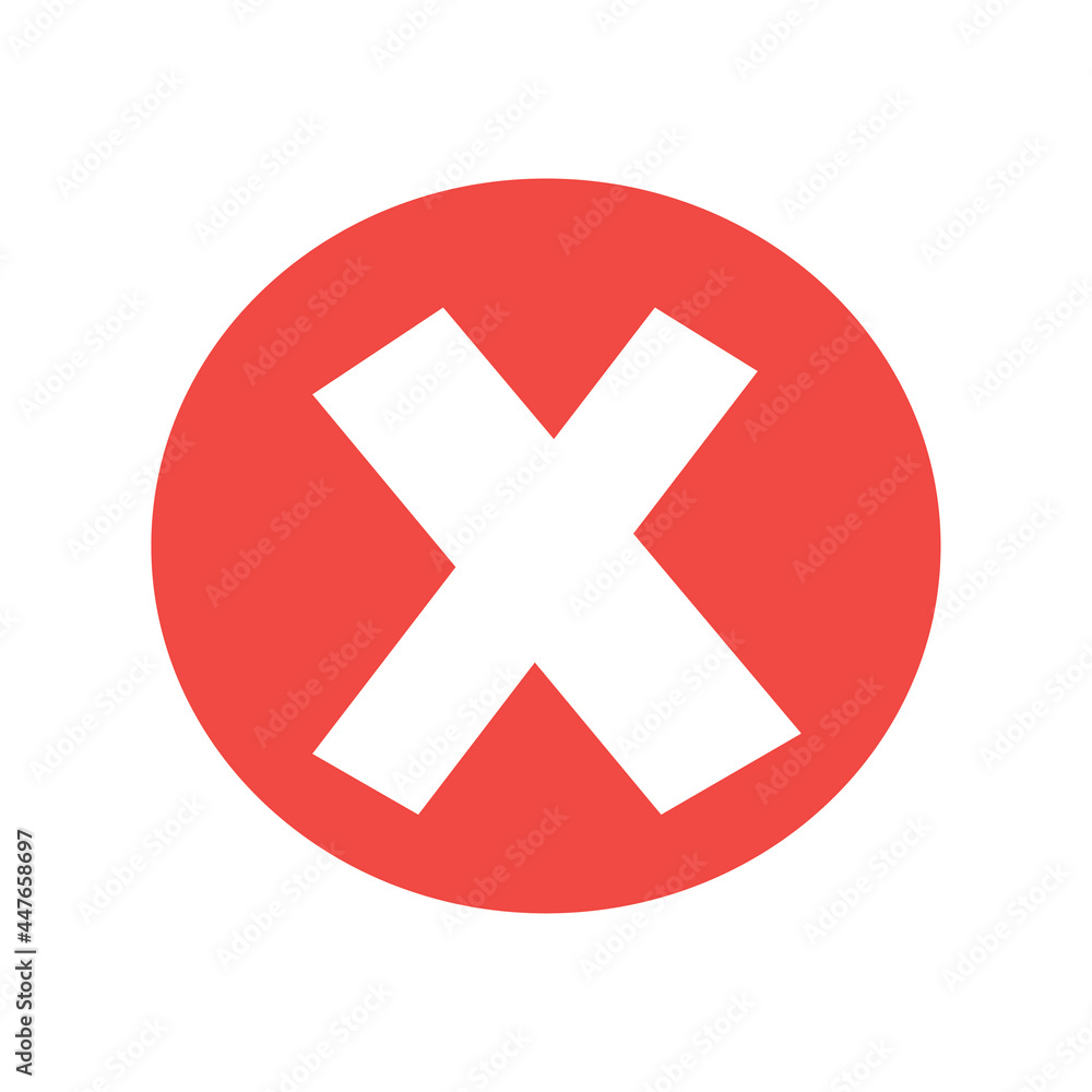 Rejection symbol, button for vote, election choice. Vector illustration Rejection symbol, button for vote, election choice. Vector illustration