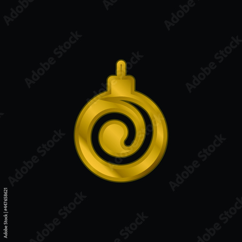 Bauble gold plated metalic icon or logo vector