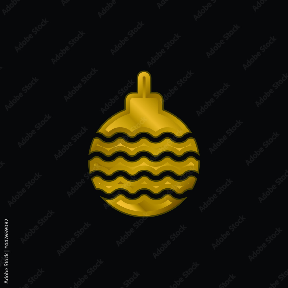 Bauble gold plated metalic icon or logo vector Bauble gold plated metalic icon or logo vector
