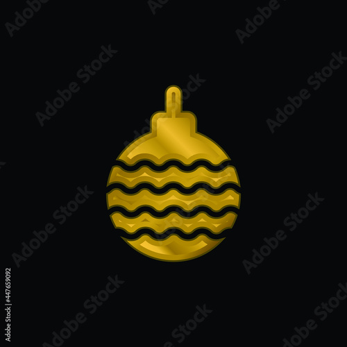 Bauble gold plated metalic icon or logo vector