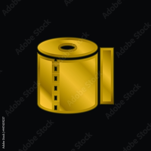 Bandage gold plated metalic icon or logo vector
