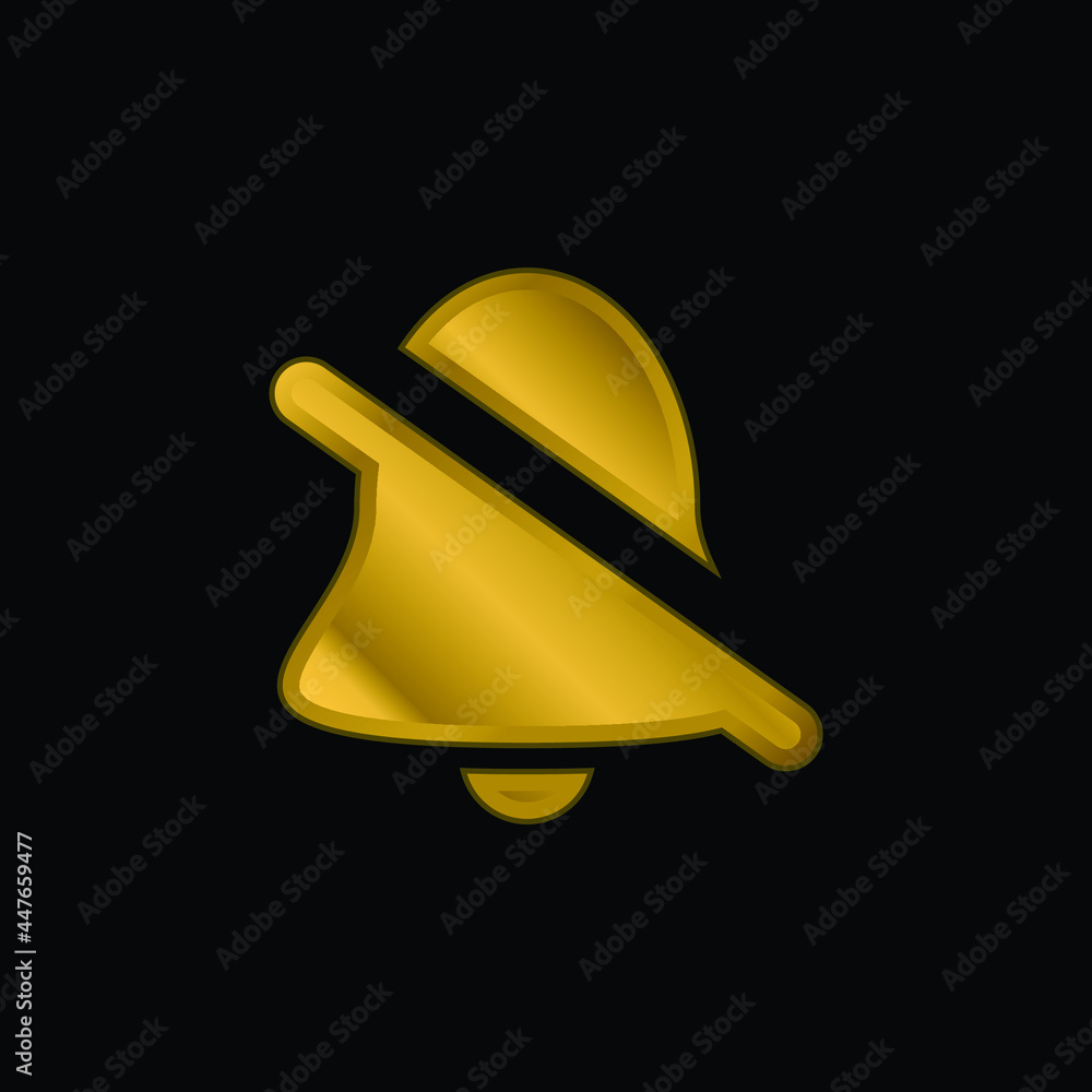 Fototapeta premium Alarm Off gold plated metalic icon or logo vector