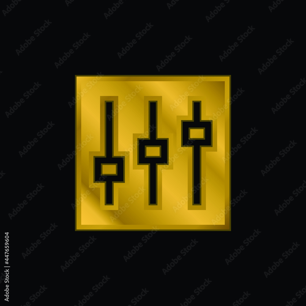 Adjustment gold plated metalic icon or logo vector Adjustment gold plated metalic icon or logo vector