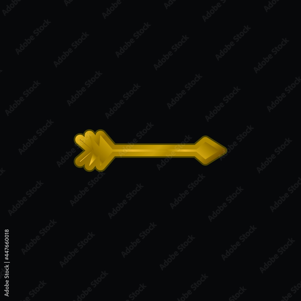 Arrow gold plated metalic icon or logo vector Arrow gold plated metalic icon or logo vector
