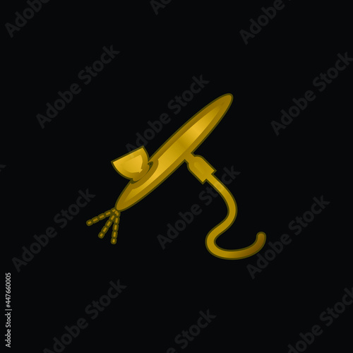 Airbrush Painting Tool gold plated metalic icon or logo vector