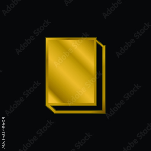 Book gold plated metalic icon or logo vector