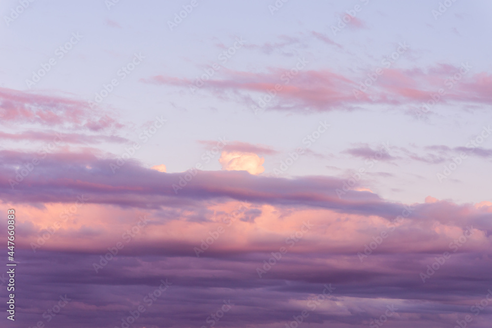 Purple and Pink Sky and beautiful clouds with colored background.